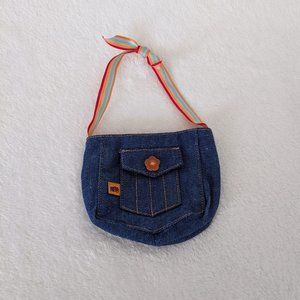 Bitty Baby Denim Jean Purse Bag Rainbow Strap